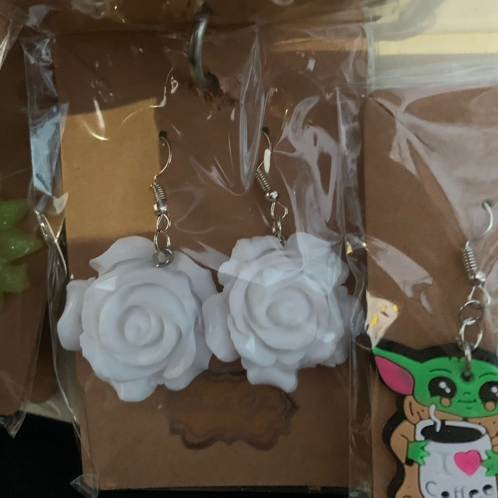 Resin Rose Earrings